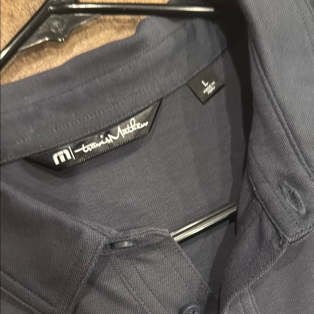 Travis Mathew Black and Red Polo Shirt Modern Design - Picture 2 of 3